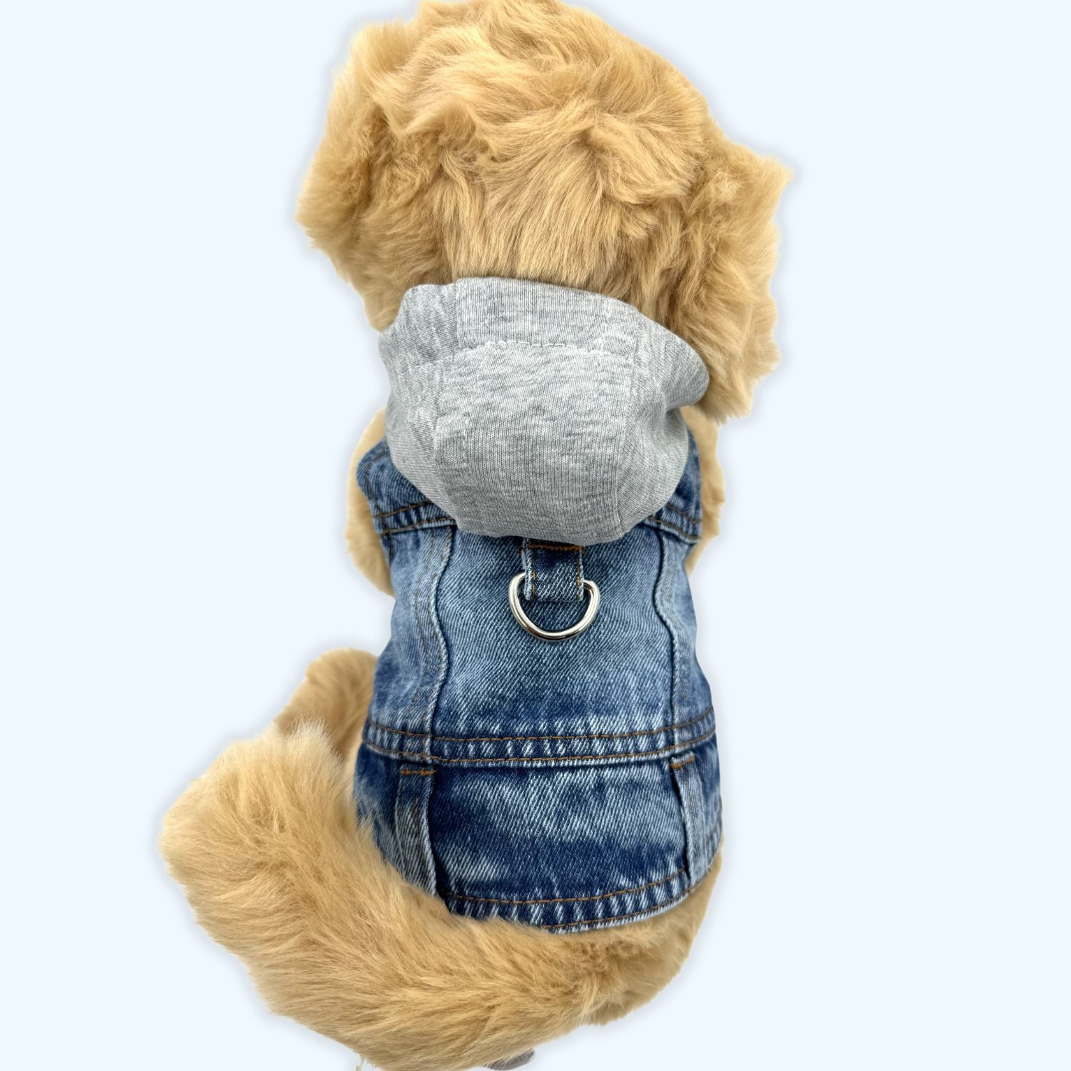 ESSA UK Gray Denim Dog Vest Hoodie Plush Accessory – Soft Plush Accessories | ESSA UK - Essa UK