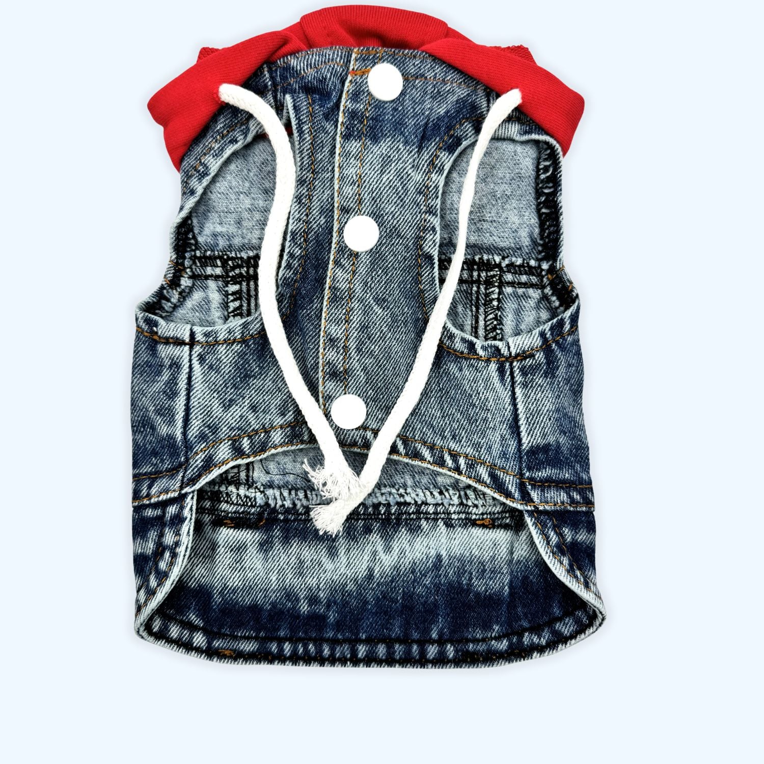 ESSA UK Red Denim Dog Vest Hoodie Plush Accessory – Soft Plush Accessories | ESSA UK - Essa UK