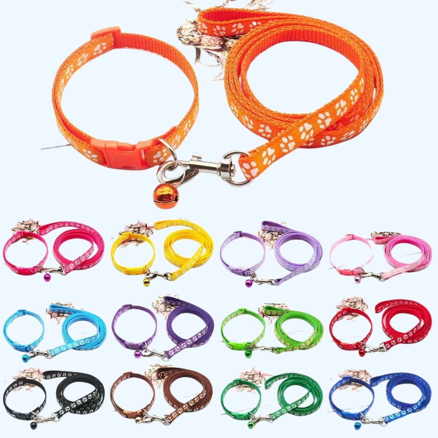 ESSA UK Reflective Adjustable Pet Collar Set with Bell