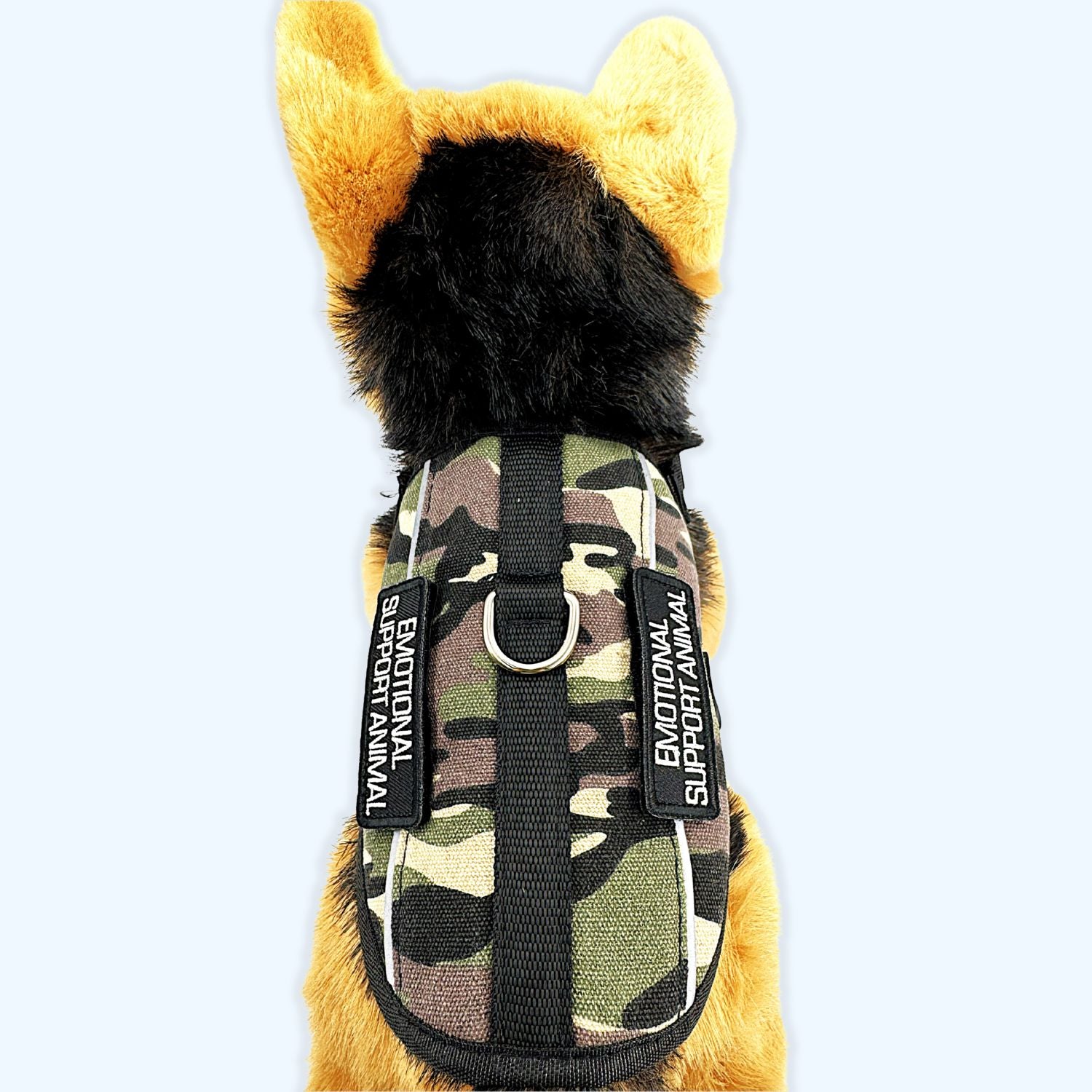 ESSA UK Emotional Support Harness Camouflage – Comfortable Padded Camo Vest Harness for Medium & Large Dogs