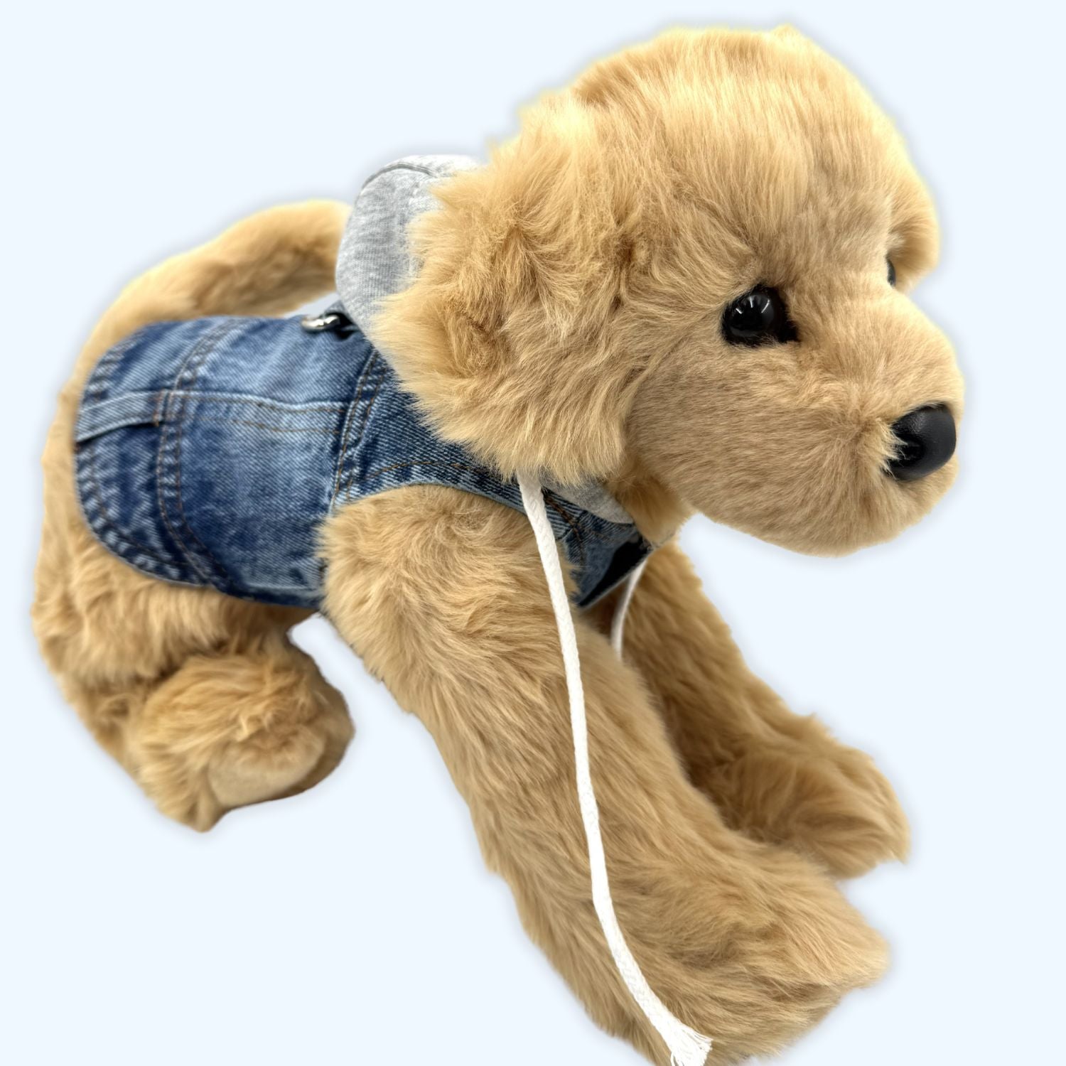 ESSA UK Gray Denim Dog Vest Hoodie Plush Accessory – Soft Plush Accessories | ESSA UK - Essa UK