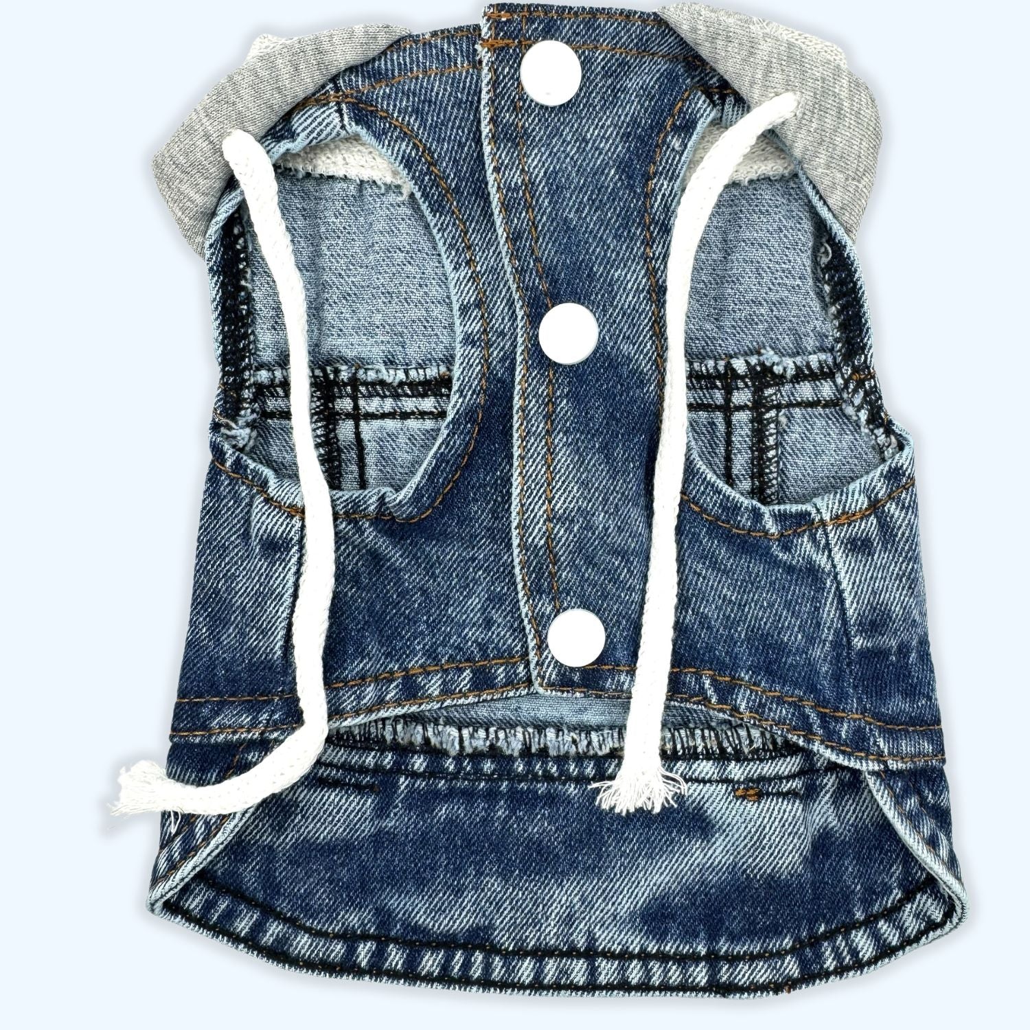ESSA UK Gray Denim Dog Vest Hoodie Plush Accessory – Soft Plush Accessories | ESSA UK - Essa UK