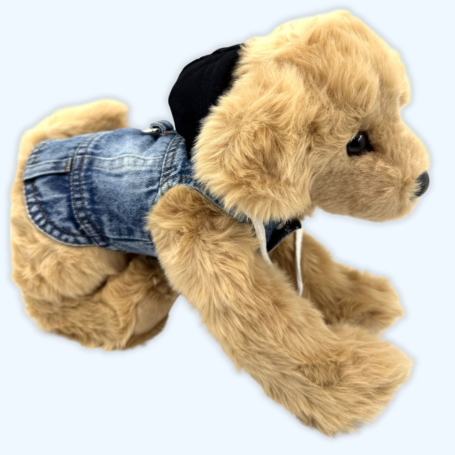 ESSA UK Navy Denim Dog Vest Hoodie Plush Accessory – Soft Plush Accessories | ESSA UK - Essa UK