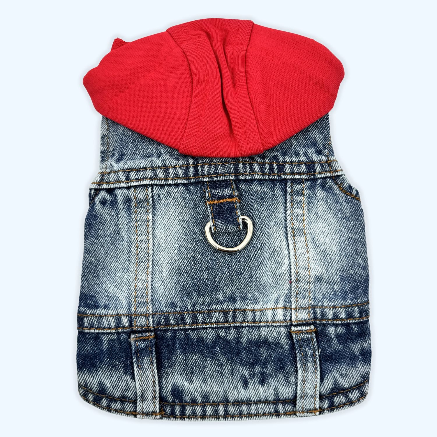 ESSA UK Red Denim Dog Vest Hoodie Plush Accessory – Soft Plush Accessories | ESSA UK - Essa UK