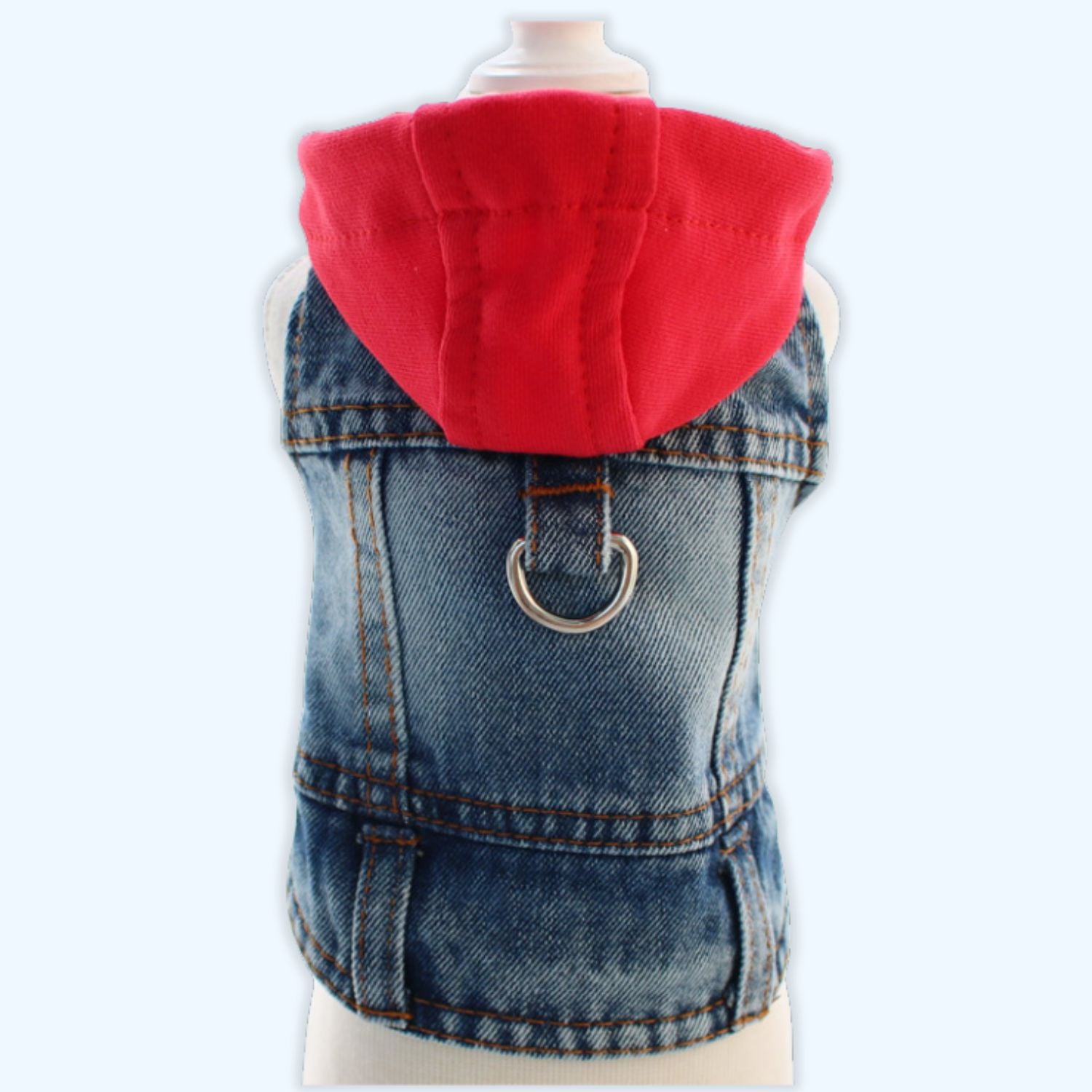 ESSA UK Red Denim Dog Vest Hoodie Plush Accessory – Soft Plush Accessories | ESSA UK - Essa UK