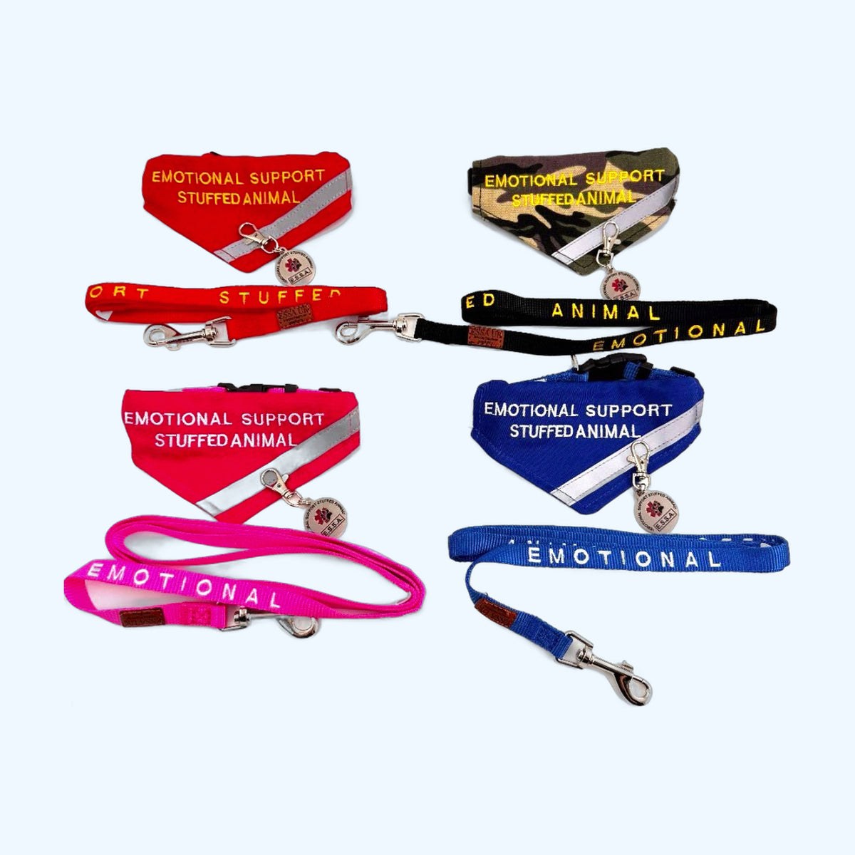 ESSA Awareness Kit Half Set in camo, blue, red and pink, harness not included
