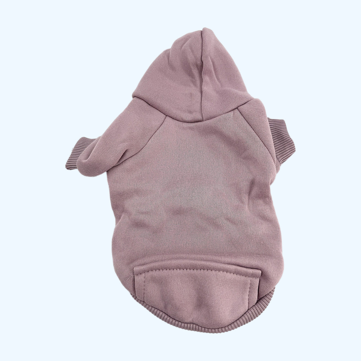 Lilac ESSA Hoodie flat lay, front with hood and kangaroo pocket