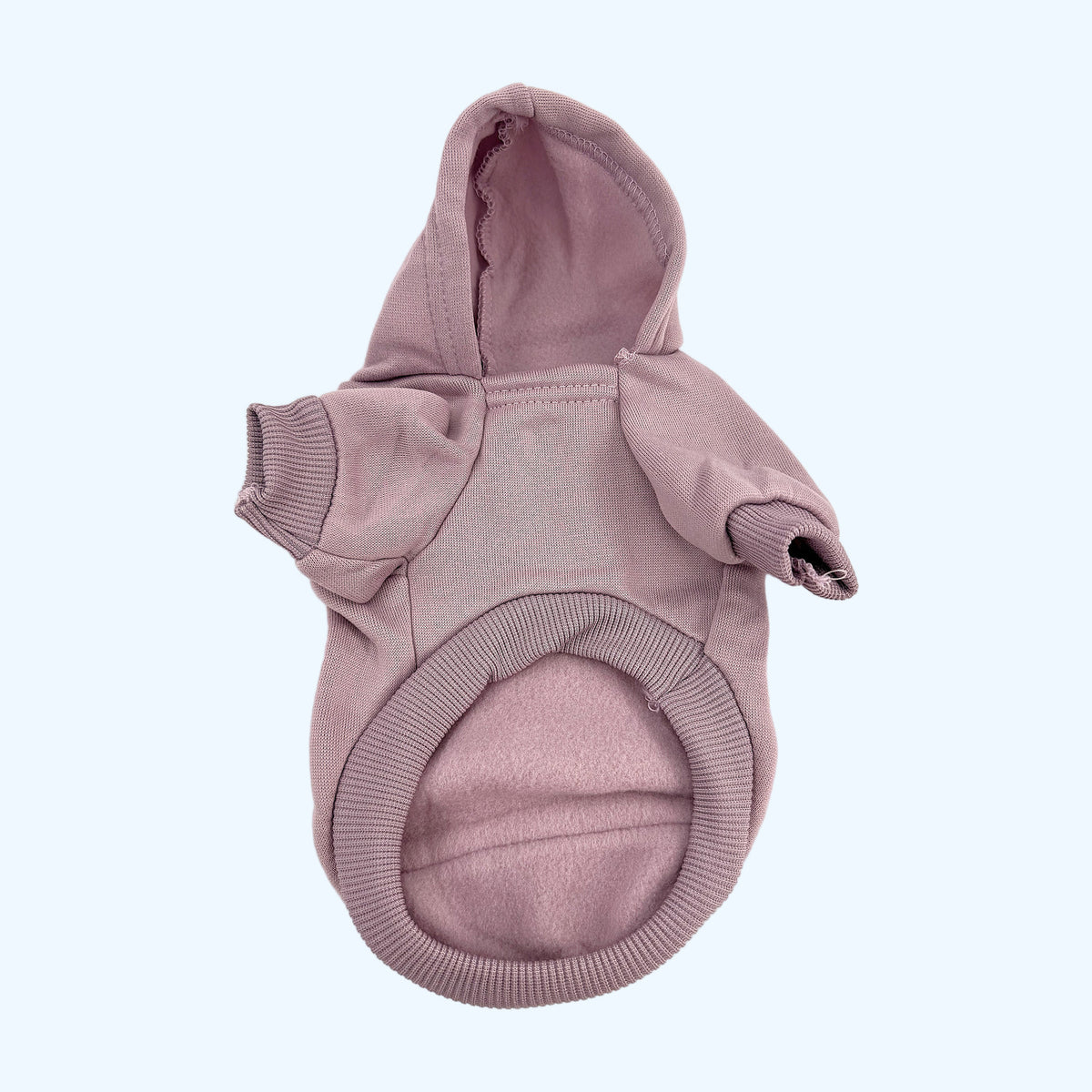 Lilac ESSA Hoodie opened flat showing the soft inner lining