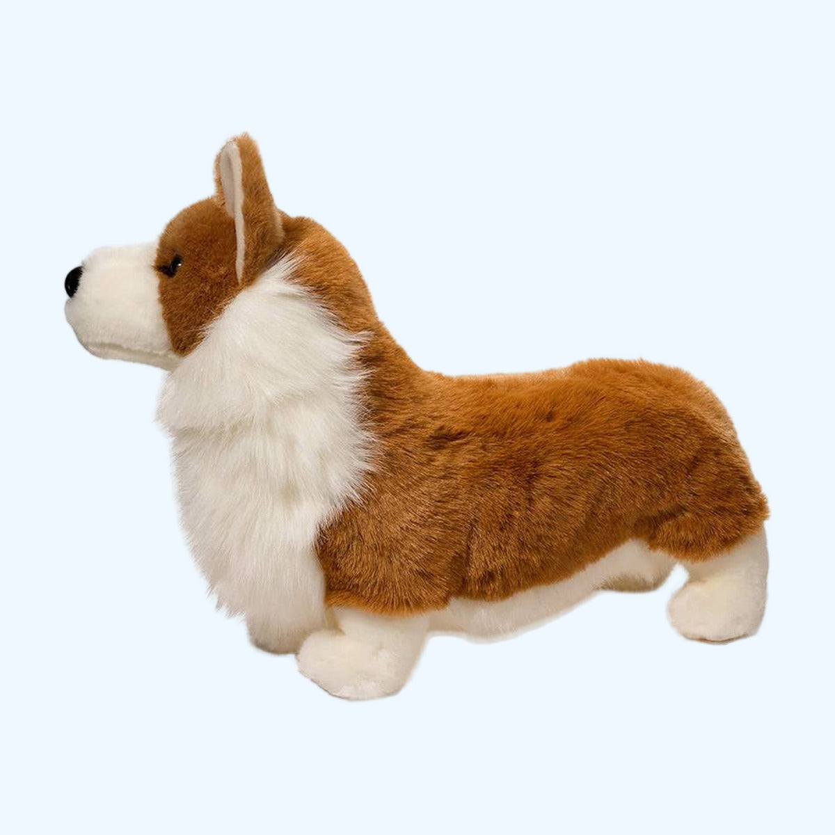 Douglas Essa Chadwick Corgi plush left side profile with white chest and muzzle